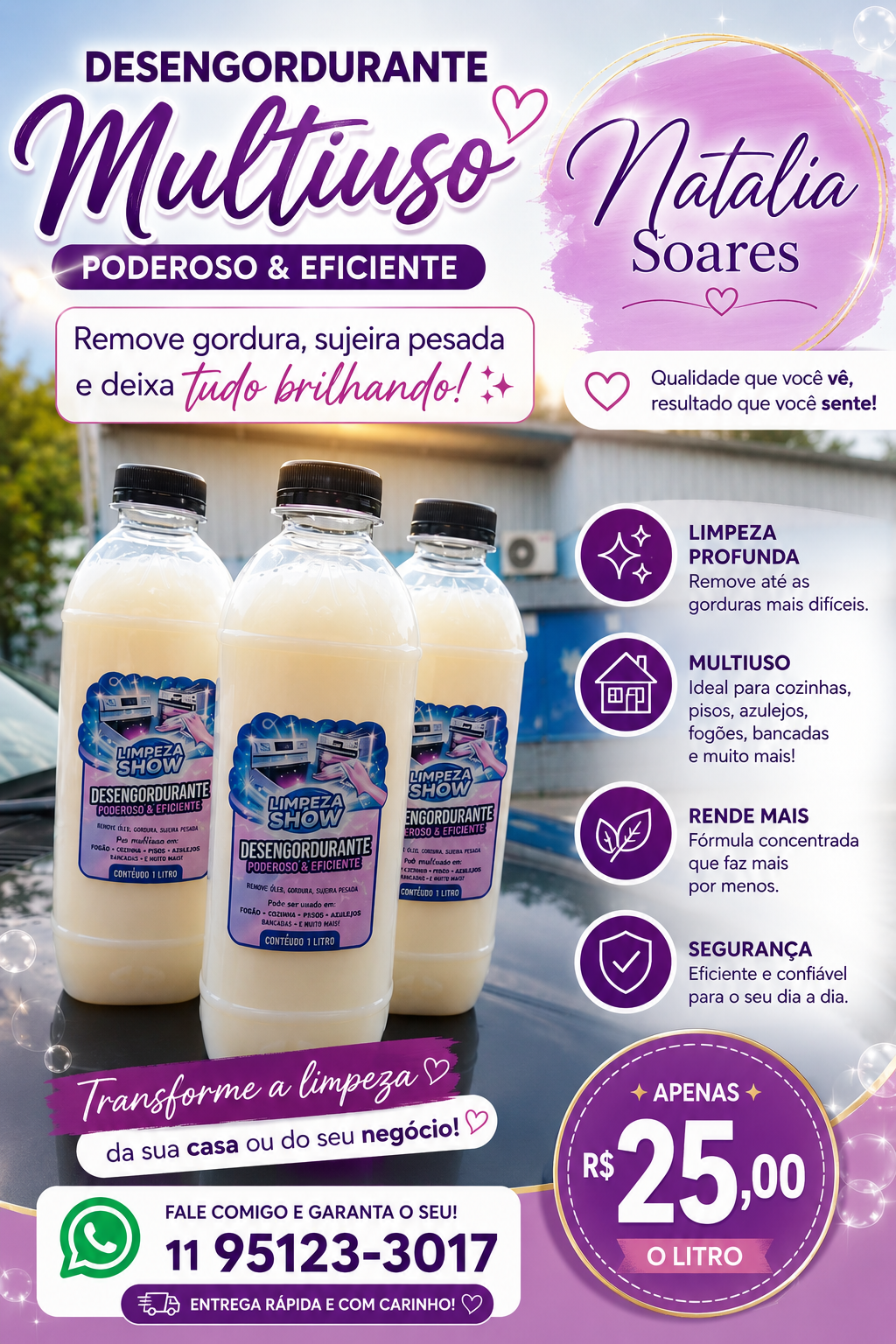 Produto de limpeza em geral e desengordurante